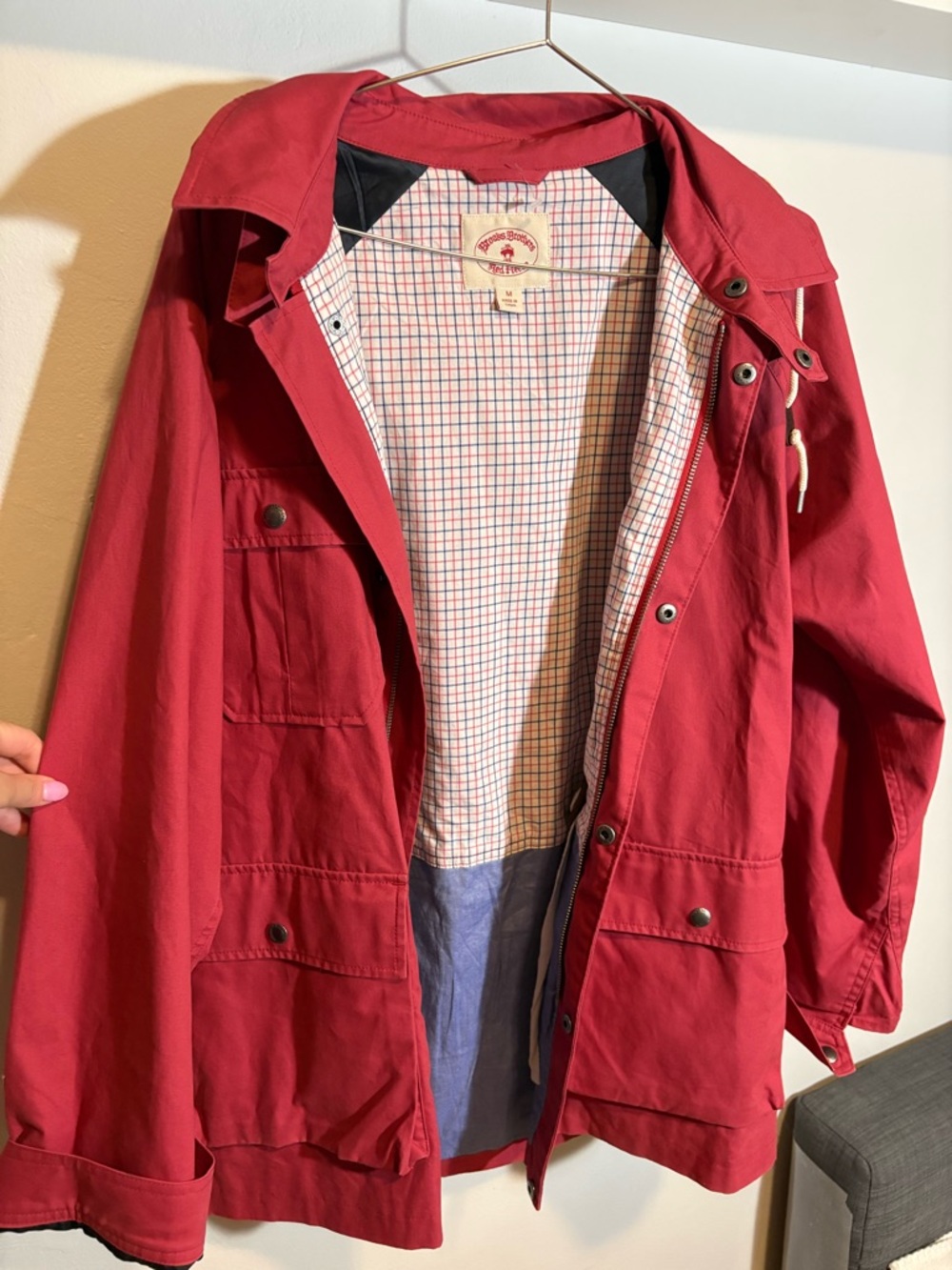 Red Men's Hooded Jacket - Lightweight Casual Coat